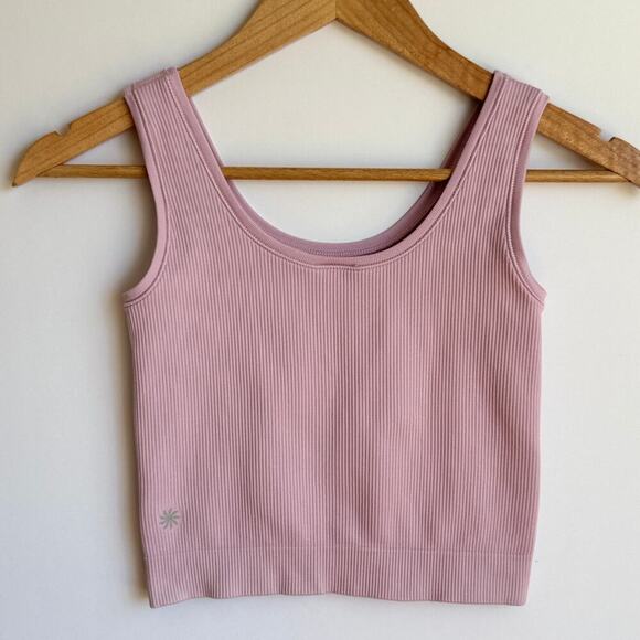 Athleta Ribbed Tank Top Girls Size 12 Pink Workout Sports Ballet Gymnastics - Picture 2 of 10